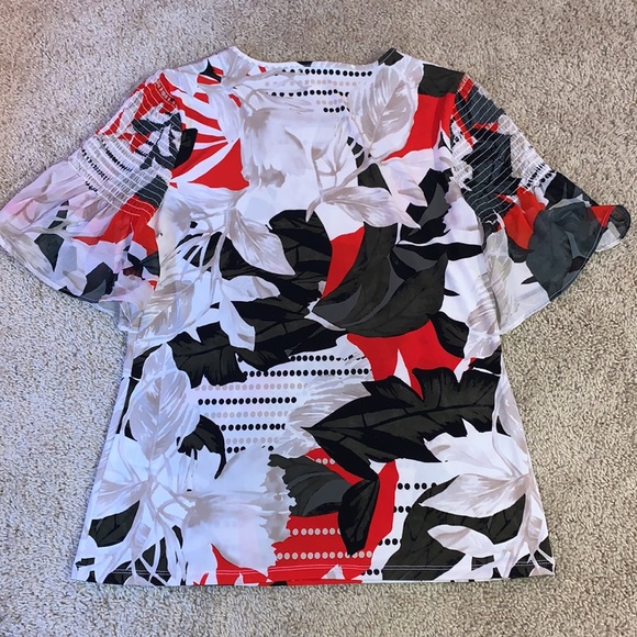 Women’s Calvin Klein Black White and Red Floral Blouse - Picture 8 of 8